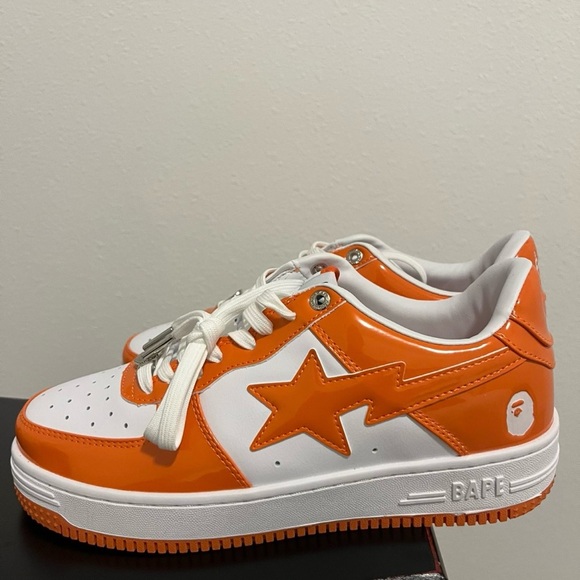 Bape Kids' Vibrant Orange and White Sneakers - Picture 1 of 3